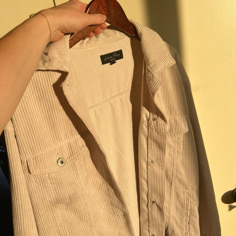 Beige Corduroy Shacket